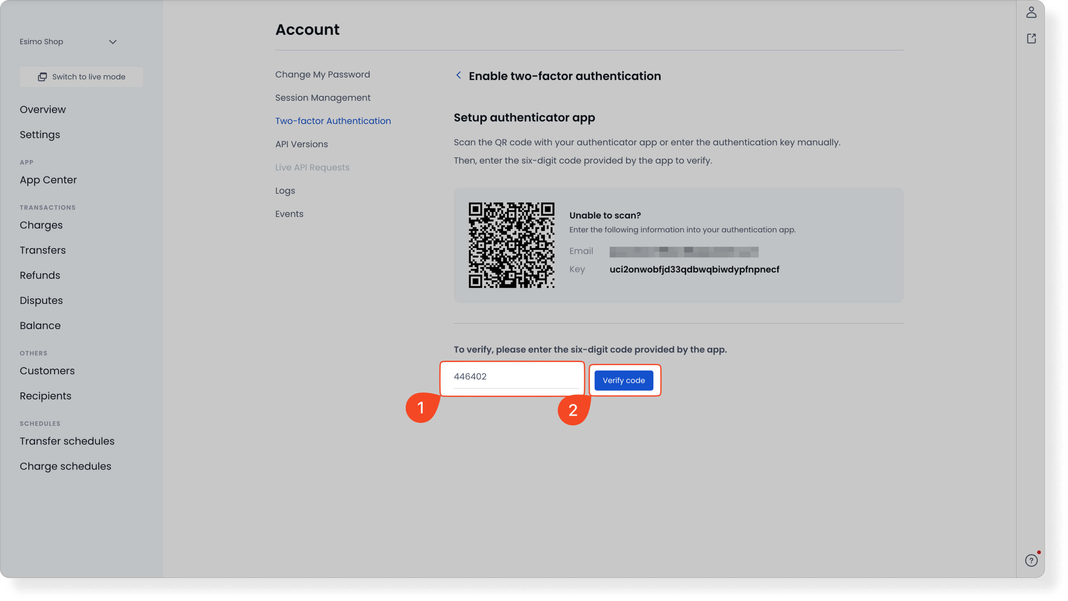 Enter verification code